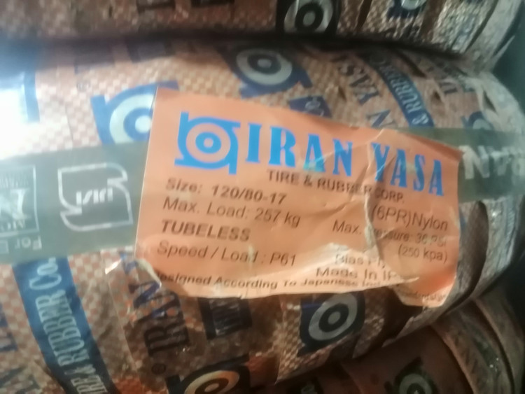 لاستیک موتور سیکلت شماره 120/80/17 ایران یاسا سال تولید 2022